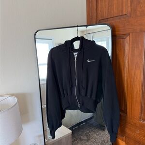 Nike Black Cropped Zip Hoodie